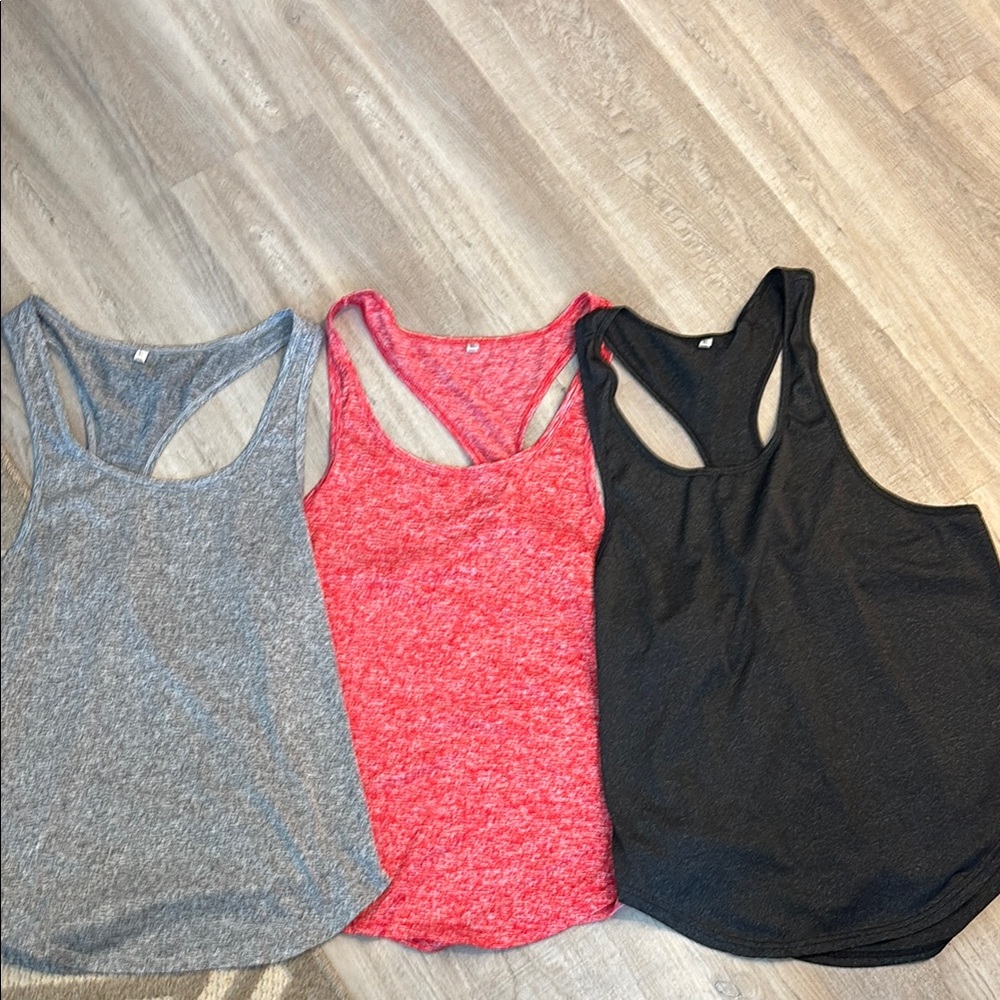 Men’s Stringer Tank Set- Gray, Red, Black